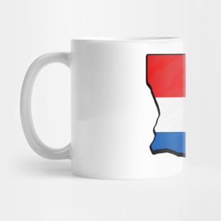 Red, White, and Blue Louisiana Outline Mug